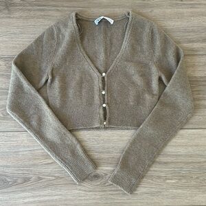 Zara cropped cardigan with pearl buttons, S